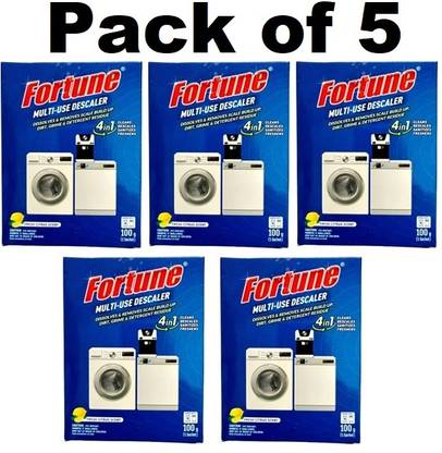 FORTUNE Use Descaler (5 Units x 100 grms) for Washing Machines, Dishwashers - Pack of 5 Detergent Powder (Citrus)