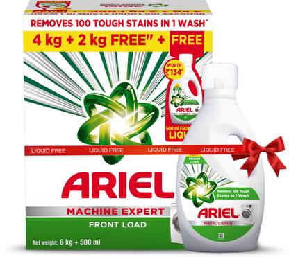 Ariel Matic Front Load 6kg+500ml Liquid Detergent Powder
