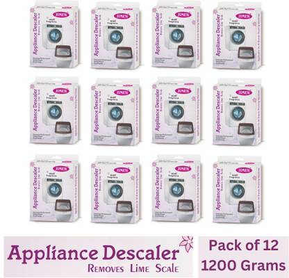 JIMEN Washing Machine Tub/Drum cleaning Powder with Best appliance Descaler Technology for any fully automatic front/top load washing machine pack of 12 (1200 gm). Detergent Powder (le)