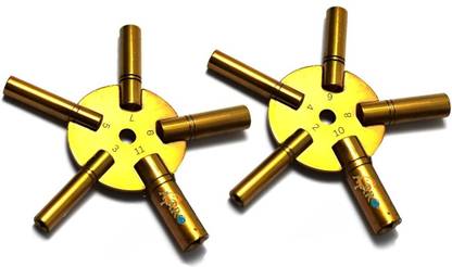 ATAR Clock Winding Key Brass 2Pc (Odd, Even) 1-piece Watch Repair Kit
