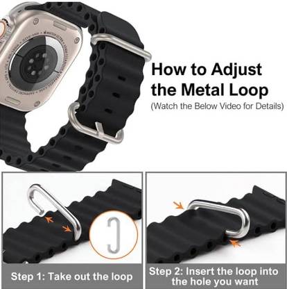 Hbunique Black ultra watch strap 42/44/46/48mm smart watch strap black strap 44 mm Silicone Watch Strap