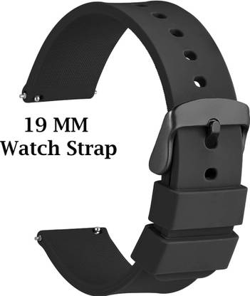 skarsh Premium Soft Smart watch strap with quick release spring bar with black buckle 19 mm Silicone Watch Strap
