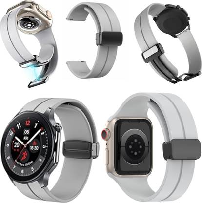 Vinylzone Magnetic Lock Strap For with Amazfit GTS 2 Mini, Amazfit Bip/Pro/Only Strap 20 mm Silicone Watch Strap