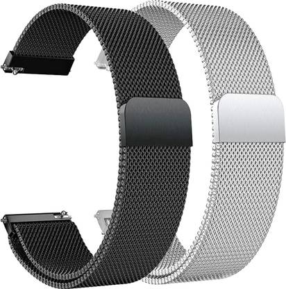 TRENDINGVIEW Metal Chain Watch Strap With Magnetic Lock Suitable For 19 MM Watch Pack Of 2 19 mm Metal Watch Strap