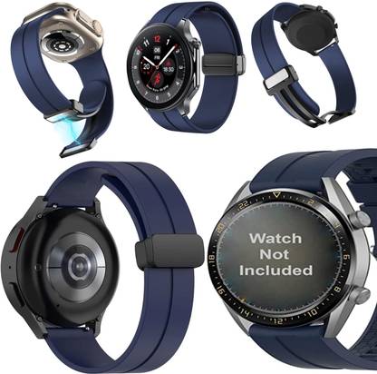 zeepzone Blue Pack Of 2 - 20MM - Watch Strap Silicone Belt Magnetic Clasp Compatible 20.5 mm Silicone Watch Strap