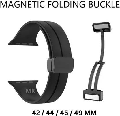 MK.mart Megnatic Silicone 45mm.4 45 mm Silicone Watch Strap