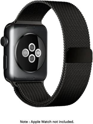 strapit Space Black Magnetic Mesh Loop Apple Watch Band (42/44/45/49) 45 mm Stainless Steel Watch Strap