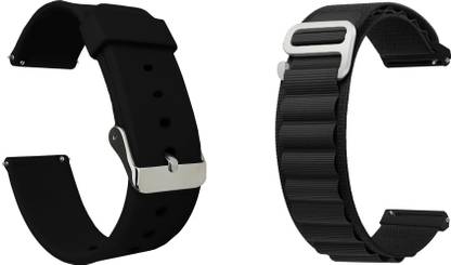 ACM Pack of 2 Strap Silicone & Nylon for New Fastrack Revoltt Fs1 Max Smartwatch 3311303 mm Silicone Watch Strap