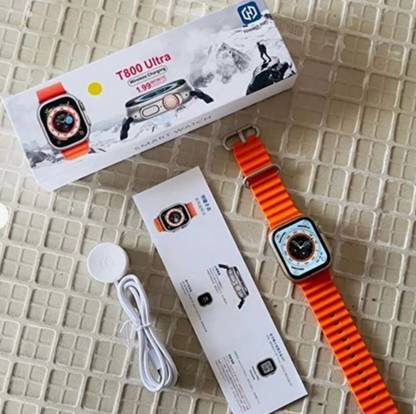 CHG T800 Ultra Biggest Display Smart Watch with Bt Calling Wireless ChargS57 42 mm Silicone Watch Strap