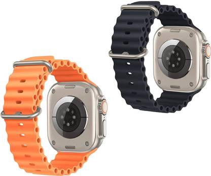 Vcart Anti Dust Soft Silicone Ocean Smart Watch Wrist Band Compatible with Ultra Watch Series 8 7 6 5 4 3 2 1 SE Ultra (49/47/45/44/42mm) Smart Watch Strap