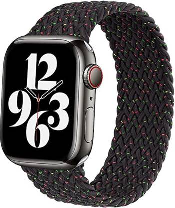 EVANC Braided Solo Loop Watch Strap For Apple Watch 42 mm - 47 mm Size-Extra Small 38 mm Silicone Watch Strap