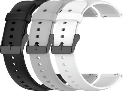 TRENDINGVIEW Soft Silicone 20mm Belt Strap for Smartwatches with Black Buckle (Pack of 3) 20 mm Silicone Watch Strap