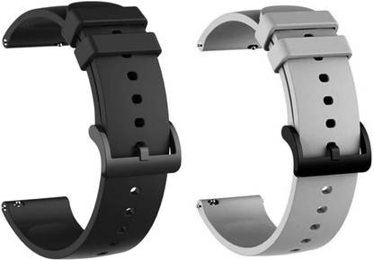 LORENZ BS-BLK-GRY 22 mm Silicone Watch Strap