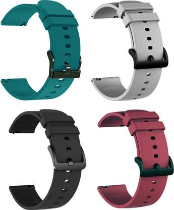 IIK Collection IIK-L.GreyAllBlackSeaGreenRed-038 22 mm Silicone Watch Strap