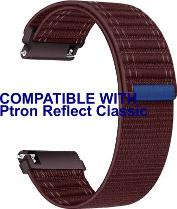 ACM WSM39A22PU3552 Watch Strap Nylon Soft 22mm for |Ptron Reflect Classic Smartwatch Burgundy Purple Smart Watch Strap