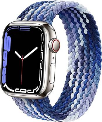 EVANC Braided Solo Loop Watch Strap For Apple Watch 38 mm - 41 mm Size-XS 42 mm Silicone Watch Strap