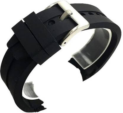 EWAccessories 22mm Curved end Silicone Rubber Watch Strap Strap fits SKX007 009 Bands for Men 22 mm Resin Watch Strap