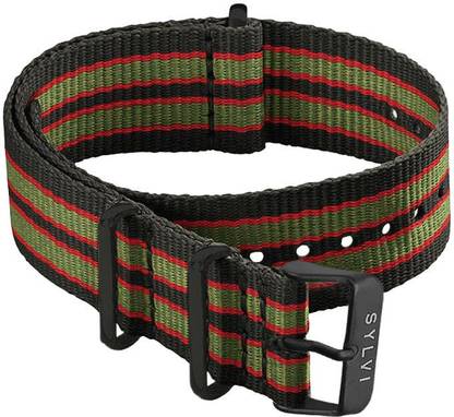 Sylvi Nylon Strap RGB Fabric Strap Watch for Men 24 mm Fabric Watch Strap