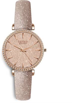 Bruno Milano Rose Gold Glitter watch for Women 32 mm Synthetic Leather Watch Strap