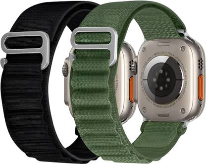 Spark-X Alpine Loop For Apple Watch Ultra, Series 8/7 (49/45/44/42mm)Green/Black) 60 mm Fabric Watch Strap