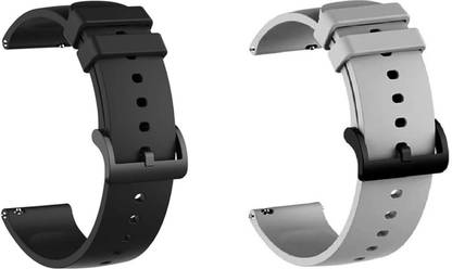 TooHype 22mm Soft Pack of 2-Black & Grey (Compatible Watch List In Photo & Description) 22 mm Silicone Watch Strap