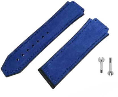 Bharasoft [HB] PREMIUM LEATHER STRAP FOR HUBLOT WATCHES WITH TOOL 25 mm Genuine Leather Watch Strap