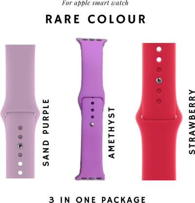 Siri collections Apple watch strap | Rare colours sratps Sand purple, Amethyst, Strawberry 80 mm Silicone Watch Strap