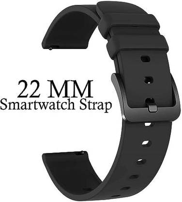 skarsh Premium Soft silicon Smart watch Replacement Strap with Black Buckle 22 mm Silicone Watch Strap