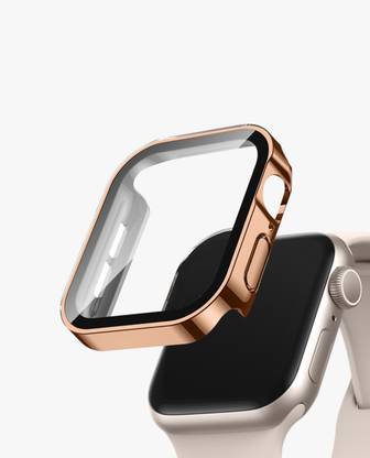 DailyObjects Rosegold Sleek Fit Apple Watch Series Case with Screen Protector (41mm) 4.84 mm Silicone Watch Strap