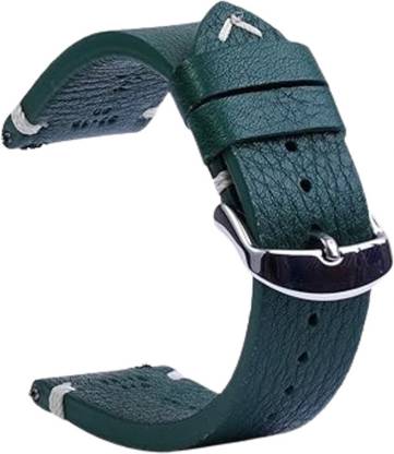 Bharat Origins Made from high-quality matt green leather 20 mm Genuine Leather Watch Strap