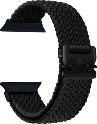 ACM WSM38Z40BK1186 Sliding 44mm 49mm Watch Strap Woven Braided Clipper for Apple Watch Series 5 44mm Smartwatch Black Smart Watch Strap