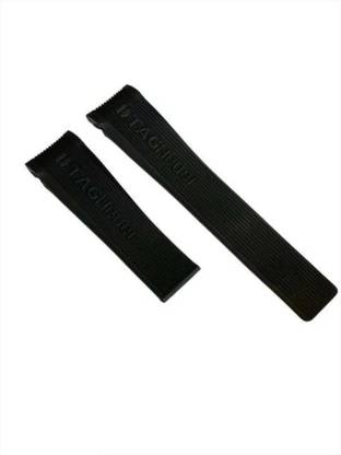 Bharasoft TAG5 Tag Heuer SLS Mercedes - 24mm/20 mm Black Rubber Replacement 24 mm Silicone Watch Strap