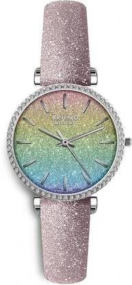 Bruno Milano Rainbow Glitter watch for Women 32 mm Synthetic Leather Watch Strap