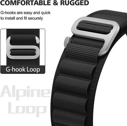sounce ultra black starp 49 mm Fabric Watch Strap