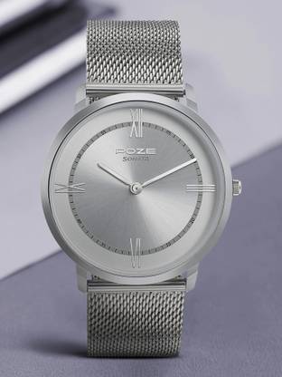 SONATA Poze Silver Dail Silver Strap Analog Watch  - For Men