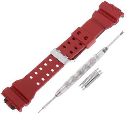 Lyla Watch Wristband Strap for CASIO G-SHOCK GA-110 120 CD-100 110 Red+Black 5 mm PVC Watch Strap
