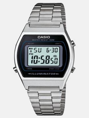 CASIO B640WD-1AVDF Vintage B640WD-1AVDF Black Dial Silver Stainless Steel Band Digital Watch  - For Men & Women
