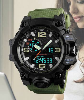 Diaggro 1155 Top-choice: New 1155 Green Analog-Digital Sports Watch Analog-Digital Watch  - For Men