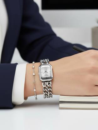 Titan Titan Raga Showstopper Silver Dial Silver MetalStrap Analog Watch  - For Women