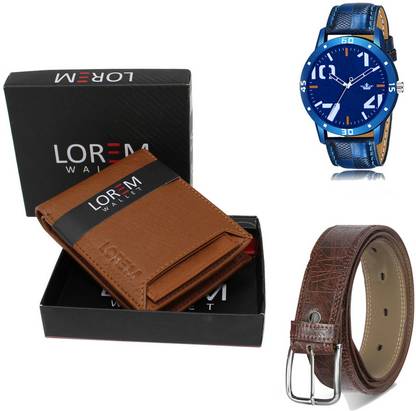 LOREM Belt, Wallet & Watch Combo