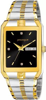 PROVOGUE Basic Analog Watch for Men with Day and Date Display SK-PG-4086-BLK-GLD-SLVR Analog Watch for Men with Day and Date Display Analog Watch  - For Men