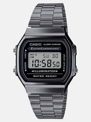 CASIO A168WGG-1ADF Vintage Dial Black Stainless Steel Band Digital Watch  - For Men & Women