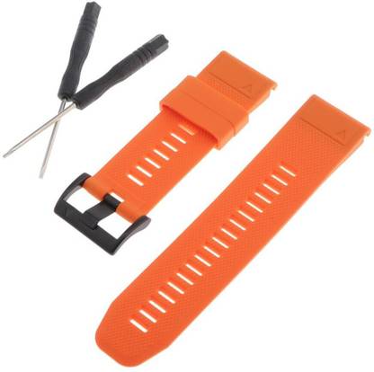 Lyla Silicone Replacement Wrist Band Strap Fit Garmin Fenix 5X Plus Orange 5 mm PVC Watch Strap