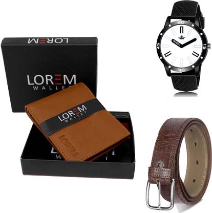 LOREM Belt, Wallet & Watch Combo