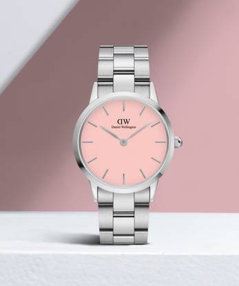 DANIEL WELLINGTON Iconic Link 36 S Pastel Pink Iconic Link Pastel Pink color Round - 36 mm diameter Analog Watch  - For Men & Women