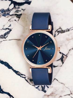 JAINX Blue Silicone Band Analog Watch  - For Women