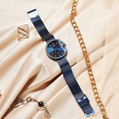 Fastrack Vyb Showstopper Blue Dial Blue Strap Analog Watch  - For Women
