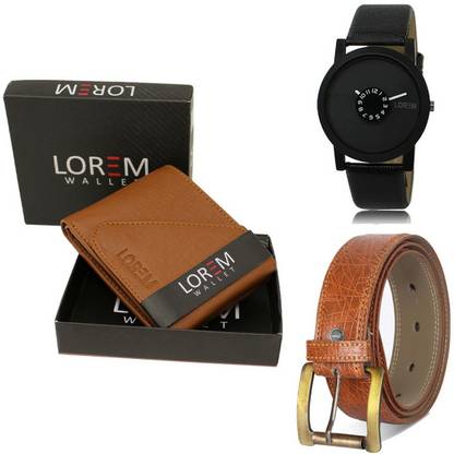 LOREM Belt, Wallet & Watch Combo