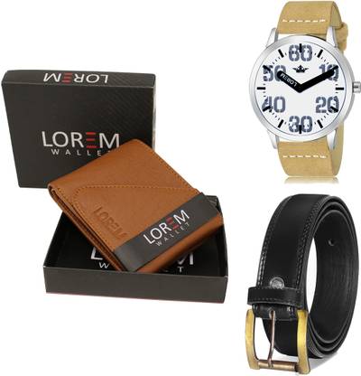 LOREM Belt, Wallet & Watch Combo