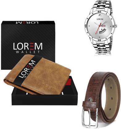 LOREM Belt, Wallet & Watch Combo